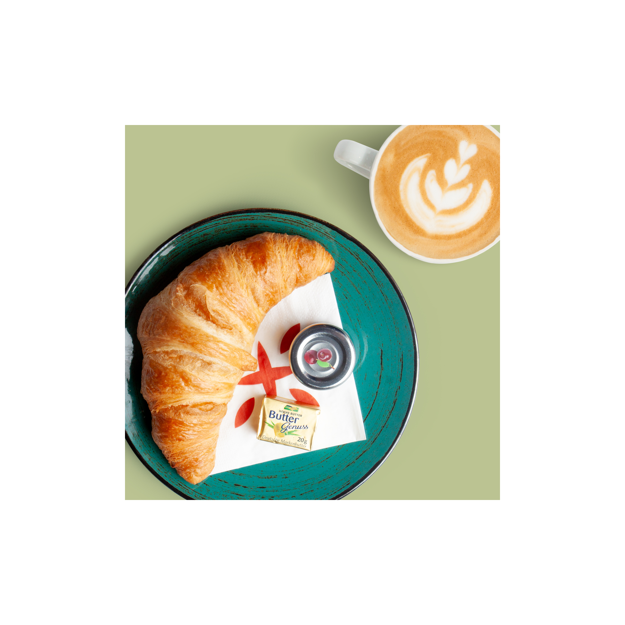 Zestaw śniadaniowy z croissantem